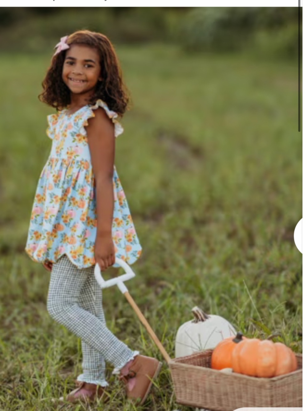 Love & Grow Girls size 6 Pumpkin floral Tunic & legging set
